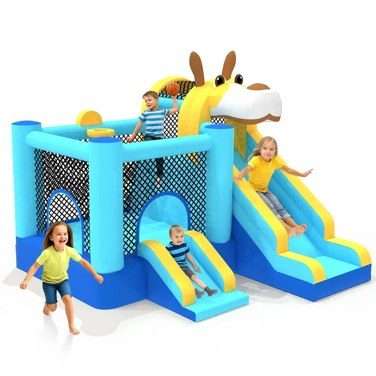 Mukidy 114''x 114'' x 92.5'' Inflatable Bounce Houses for Kids 3-10 with Blower Double Slide and ... | Walmart (US)