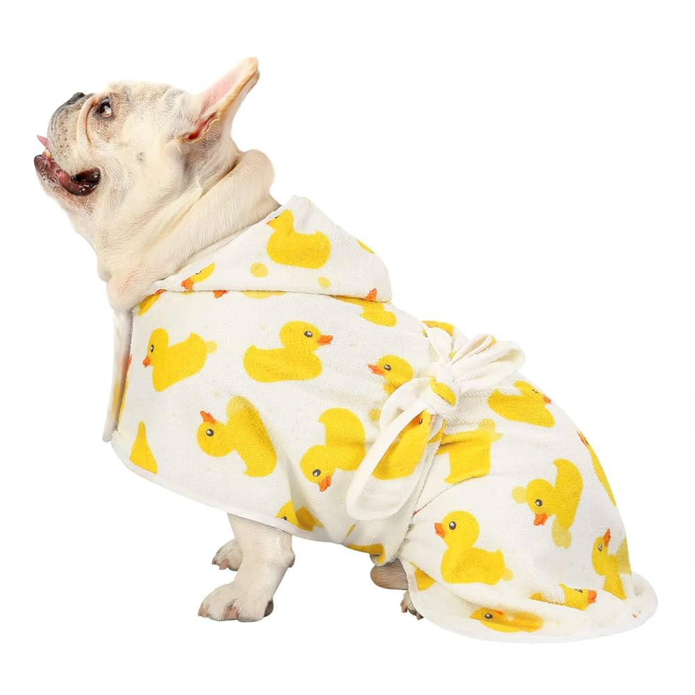 HDE Dog Bathrobe Super Absorbent Quick Drying Towel Wrap Adjustable Bath Robes with Hood for Dog ... | Amazon (US)