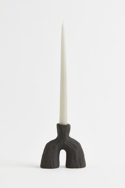 Stoneware Candlestick - Black - Home All | H&M US | H&M (US + CA)