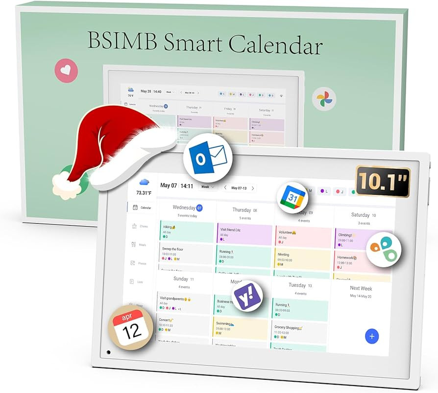 BSIMB 10.1 Inch Digital Calendar - Chore Chart, Meal Planner, Rewards System, Photo Display, Smar... | Amazon (US)