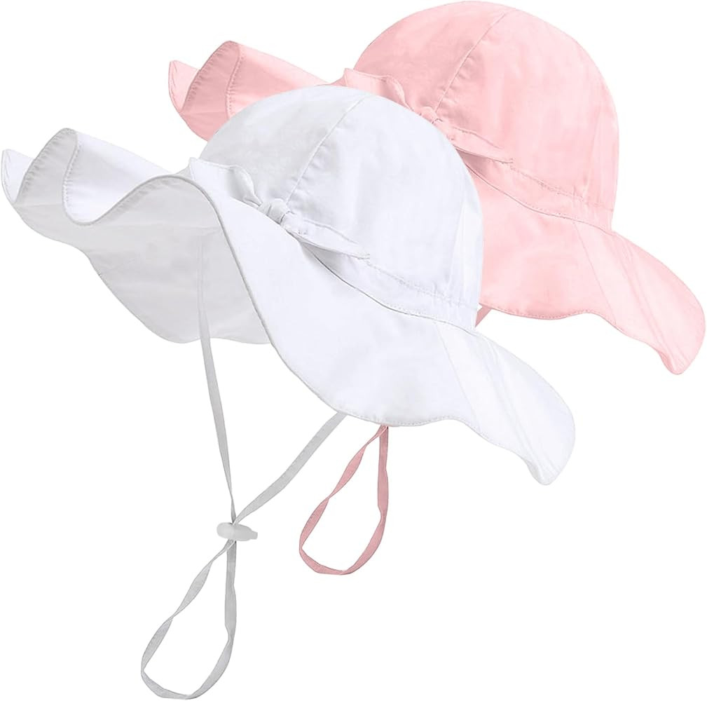 FURTALK Baby Girl Sun Hat Summer Beach Hats with UPF50+ Sun Protection Wide Brim Toddler Sun Hat ... | Amazon (US)
