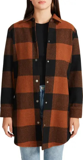 Steve Madden Eldridge Oversize Buffalo Check Shirt Jacket | Nordstrom | Nordstrom