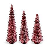 K&K Interiors 54198A-RD, Set of 3 Red Glass Tiered Trees (Grad Sizes) | Amazon (US)