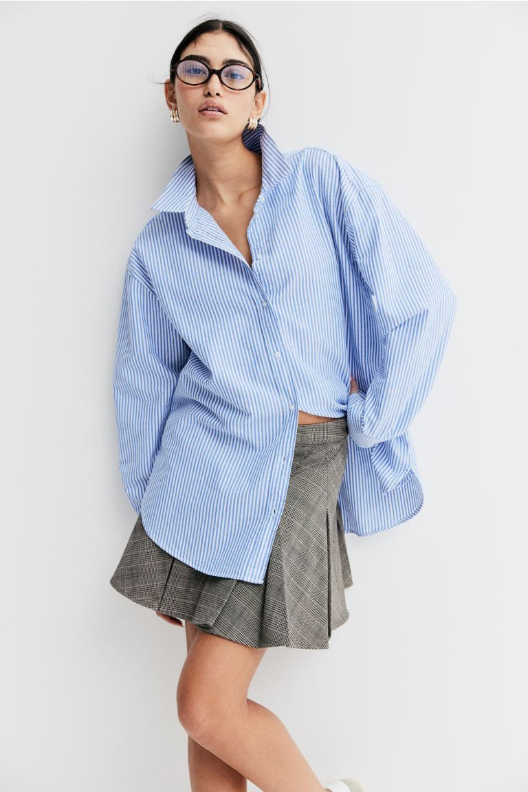 Oxford Shirt - Blue/Stripe - Ladies | H&M AU | H&M (AU)
