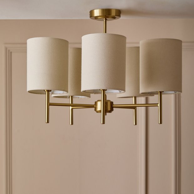 Argos Home Candelabra Steel 5 Light Ceiling Light - Brass | argos.co.uk