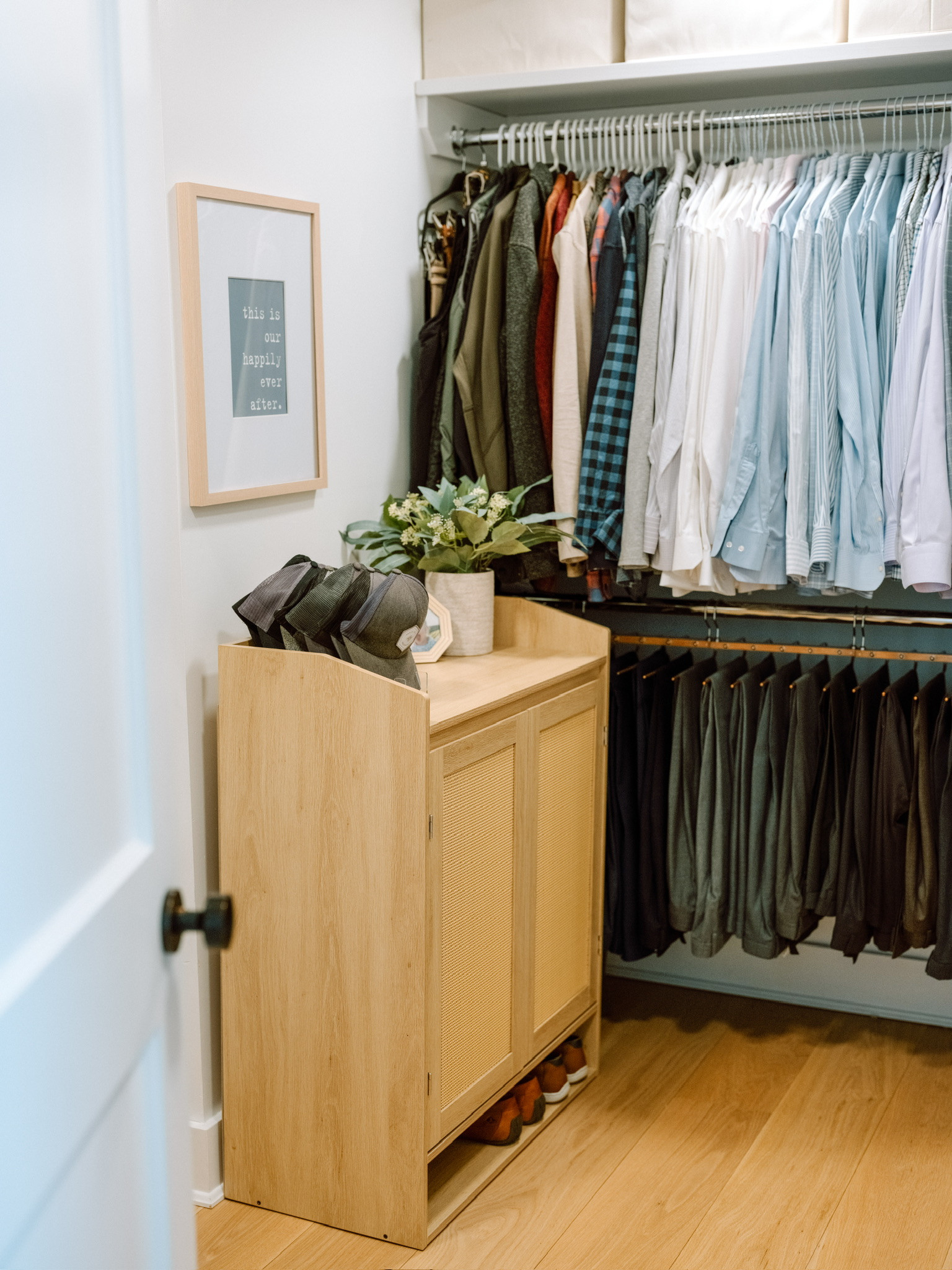 I’m obsessed with these pants hangers keeping everything looking neat! I also always recommend closed shoe storage to keep a clean and organized look! 

#LTKMens #LTKHome #LTKShoeCrush