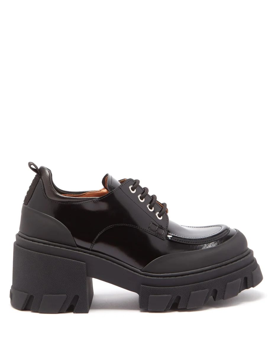 Chunky-heel patent-leather Derby shoes | Matches (UK)