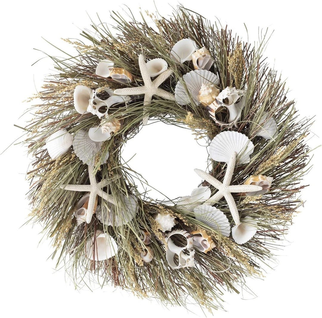 Bring effortless coastal charm to your home with this natural seashell wreath crafted from a beautiful mix of shells layered over organic botanicals. The 19” design creates a lush, beach-inspired statement perfect for front doors, entryways, or coastal-styled spaces. Made from all natural materials in Baja, Mexico and shipped in a custom wood crate, this wreath is both timeless and ready to display.

#LTKHome #LTKStyle #CoastalDecor #SeashellDecor #BeachHouseStyle #WreathDecor #SummerDecor #CoastalHome #NaturalDecor #FrontDoorDecor #LTKFinds #BeachyVibes

#LTKHome #LTKSeasonal