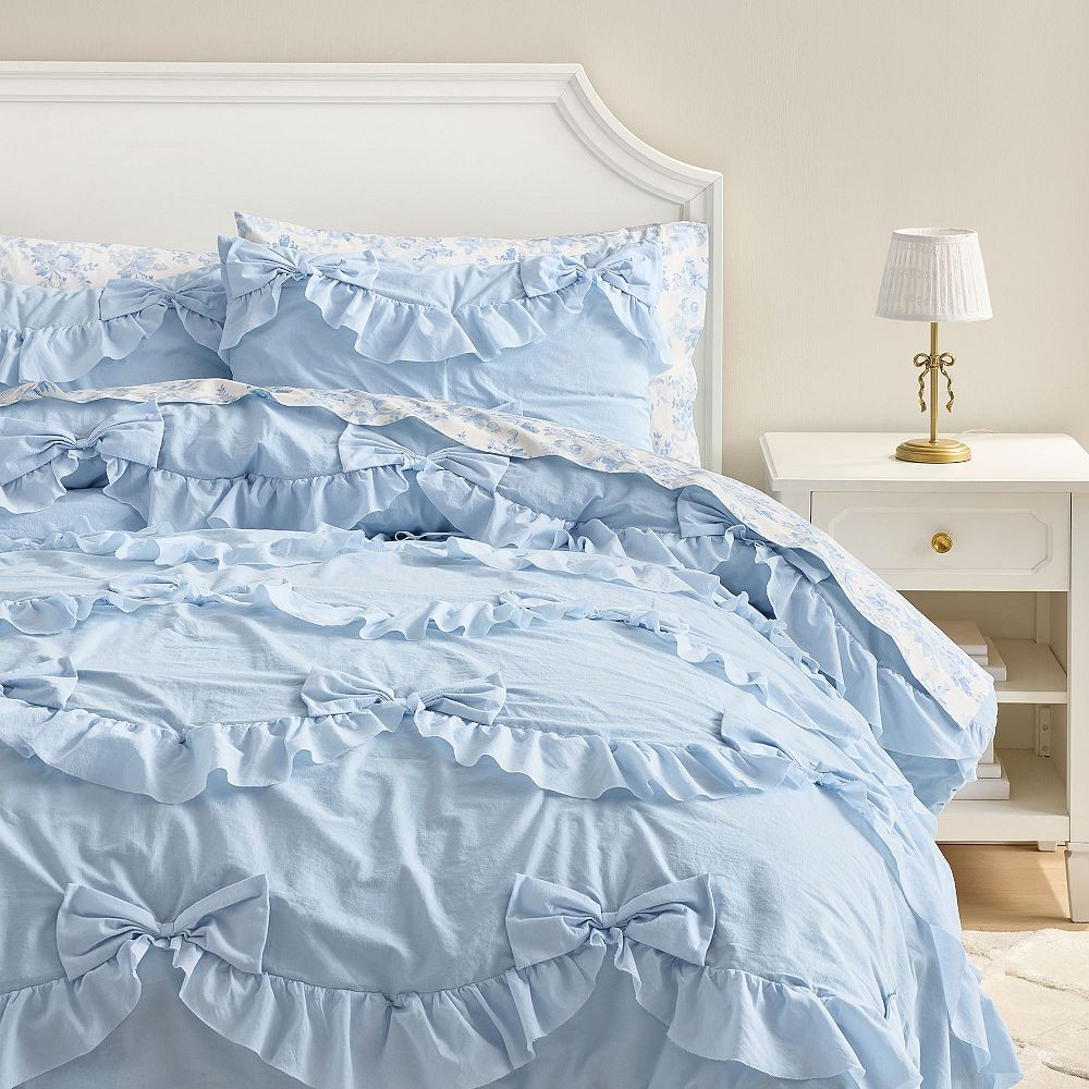 LoveShackFancy Ruffle Bow Quilt | Pottery Barn Teen