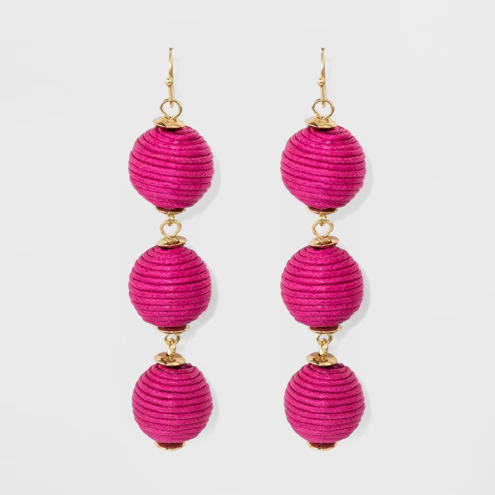 Sugarfix by BaubleBar Triad Ball Drop Earrings - Berry, Women's | Target