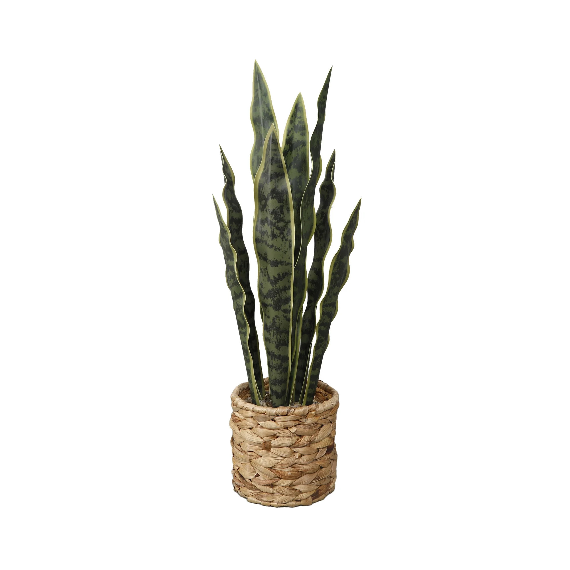 Home Decor Collection Flora Bunda 24.3" Artificial Snake Plant in Rattan Basket - Walmart.com | Walmart (US)