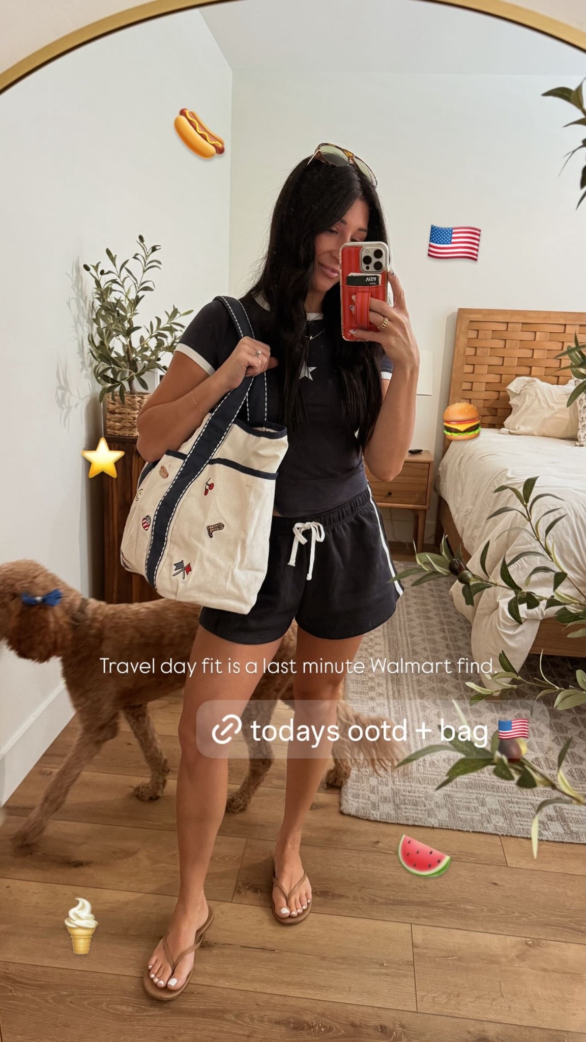 🍉 🇺🇸 🌭 🍦 ⭐️ Travel day fit is a last minute Walmart find. 🍔