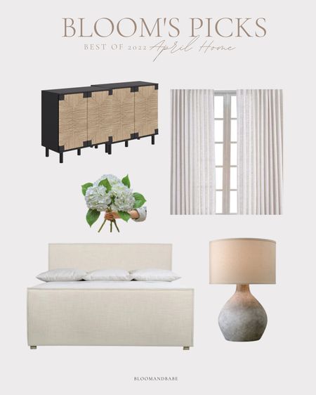 Shop April bestsellers for the home! 

Pinch pleat curtains/woven cabinet /McGee and Co lamp/upholstered bed /faux hydrangeas 

#LTKsalealert #LTKhome #LTKunder100