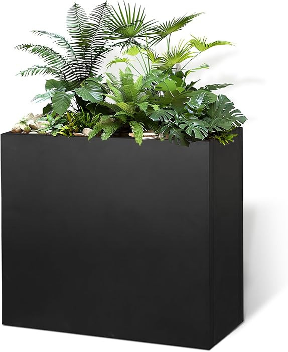 Metal Rectangular Planter 30" L x 12" W x 24" H Tall Metal Planter Box with Removable Insert Shel... | Amazon (US)