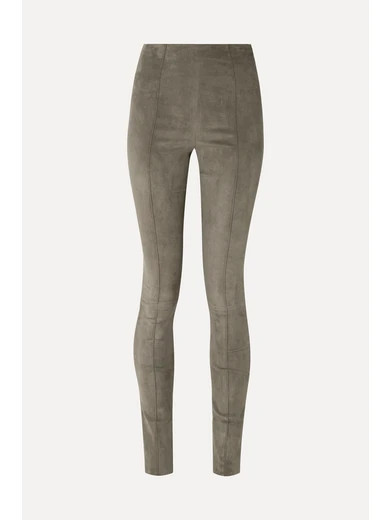 The Row - Hailen Suede Leggings - Brown | NET-A-PORTER (UK & EU)