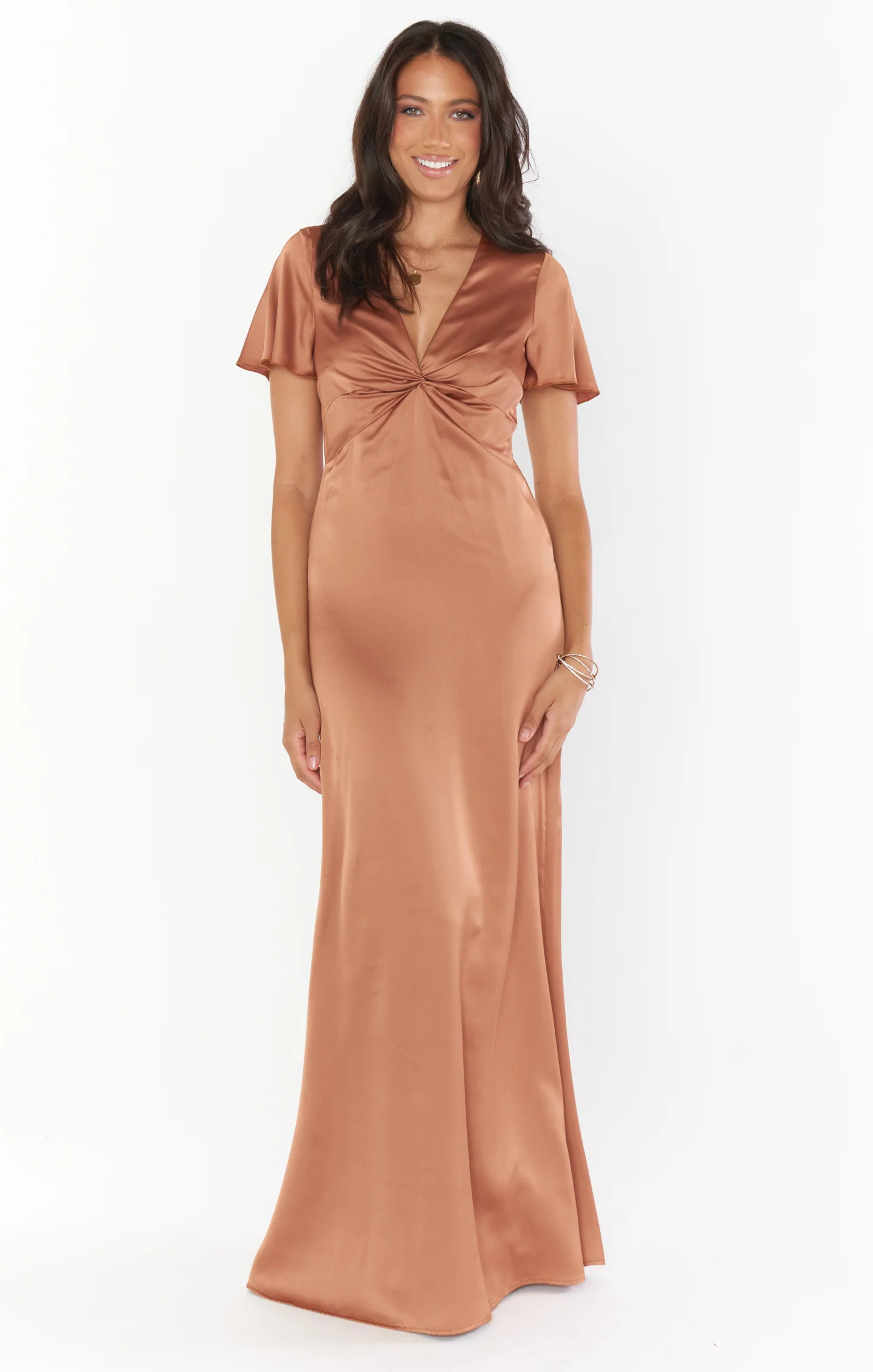 Rome Twist Gown ~ Copper Luxe Satin | Show Me Your Mumu