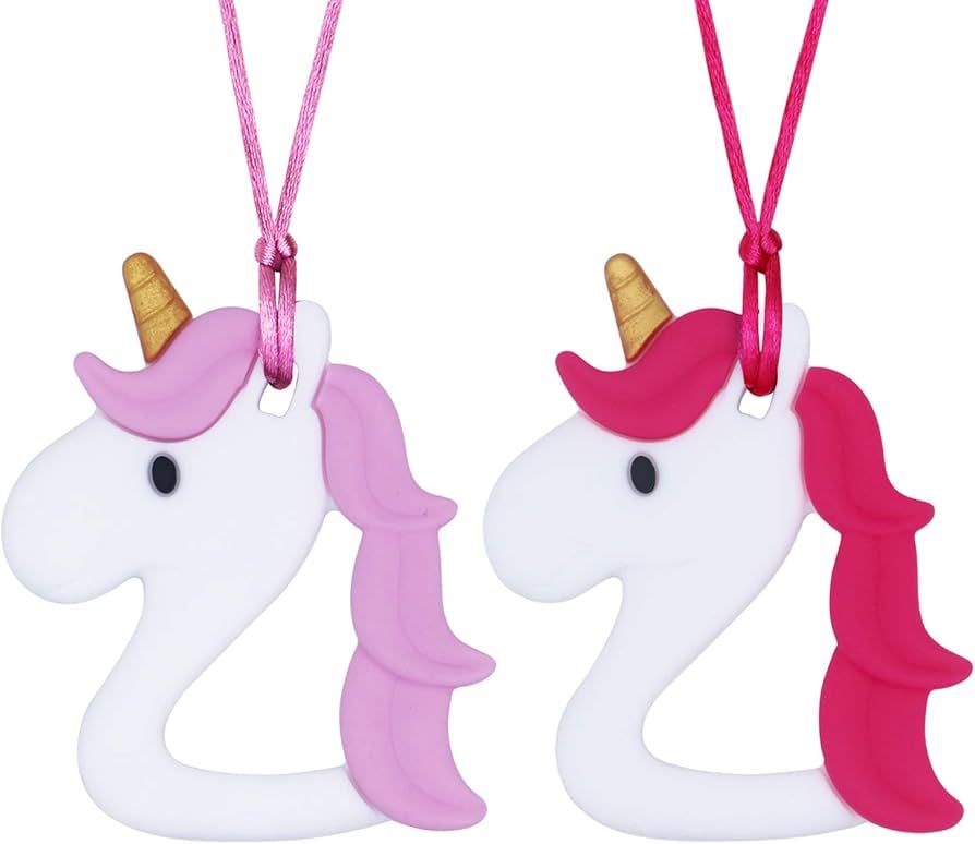 Unicorn Chew Necklace for Kids Girls - Chewing Necklace Teething Necklace Teether Necklace Chew T... | Amazon (US)