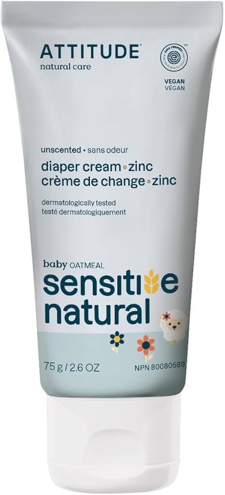 ATTITUDE Diaper Cream with Zinc & Oatmeal for Baby with Sensitive Skin, Unscented, Plant & Minera... | Amazon (CA)