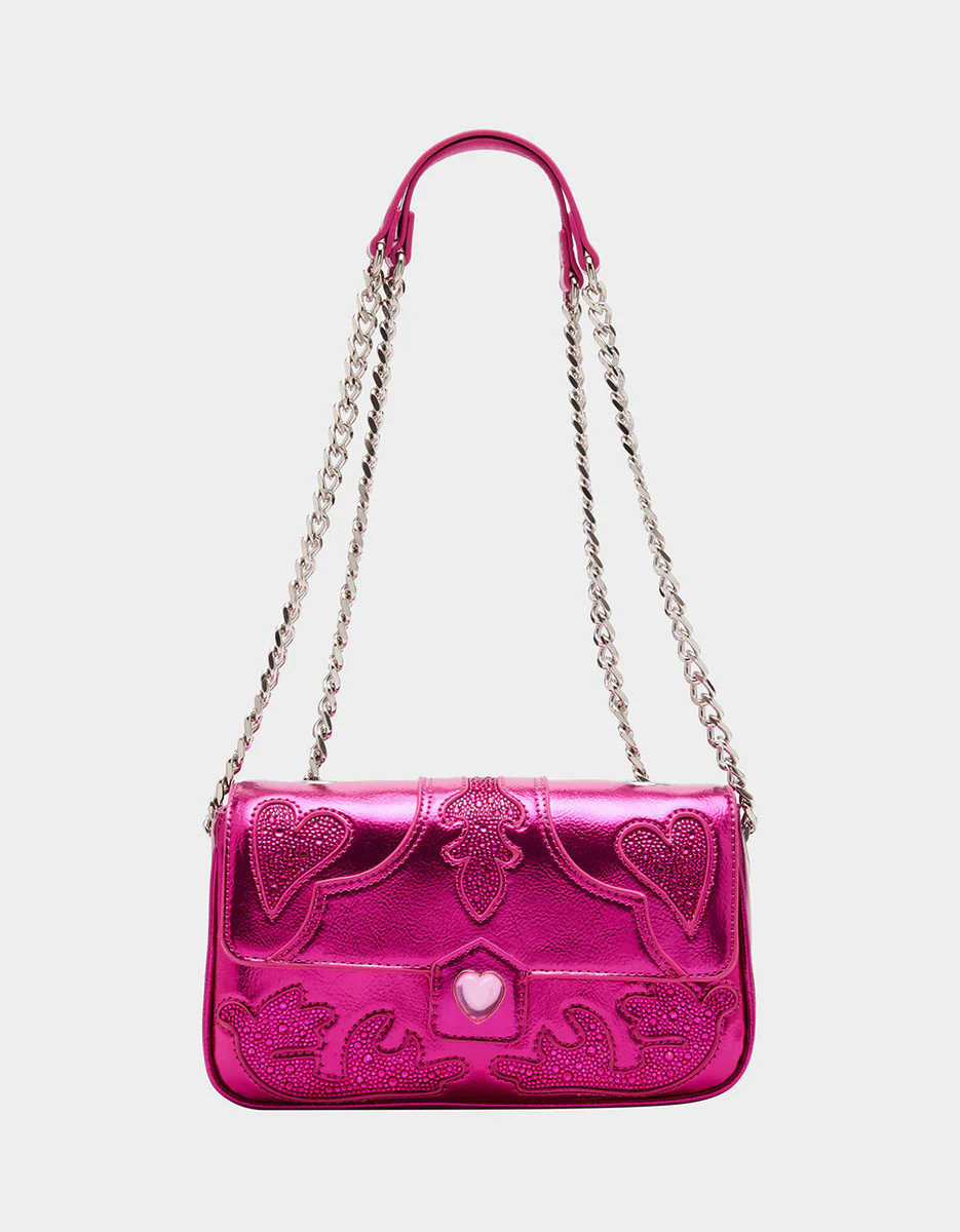 RODEO RHINESTONES FLAP BAG PINK | Betsey Johnson