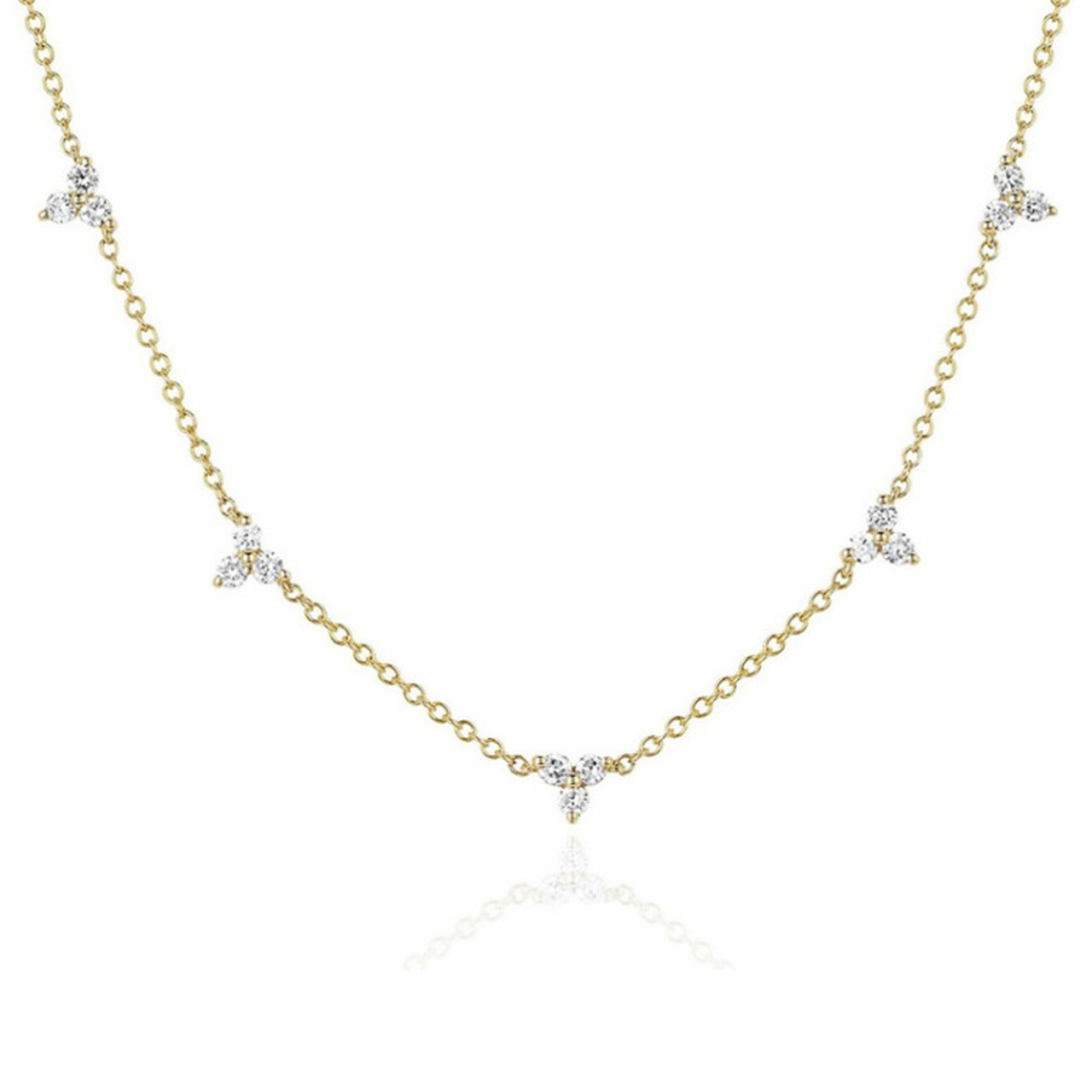 Jordan 14K Gold Plated CZ Cluster Choker Necklace | Alison + Aubrey