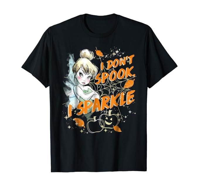 Disney Peter Pan Tinkerbell Halloween Sparkle T-Shirt | Amazon (US)