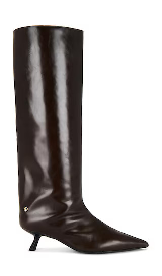 Tall Hilda Wide Shaft Boot in Dark Brown | Revolve Clothing (Global)