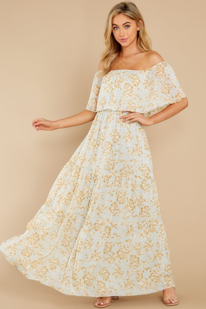 Undeniable Charm Light Mint Floral Print Maxi Dress | Red Dress 