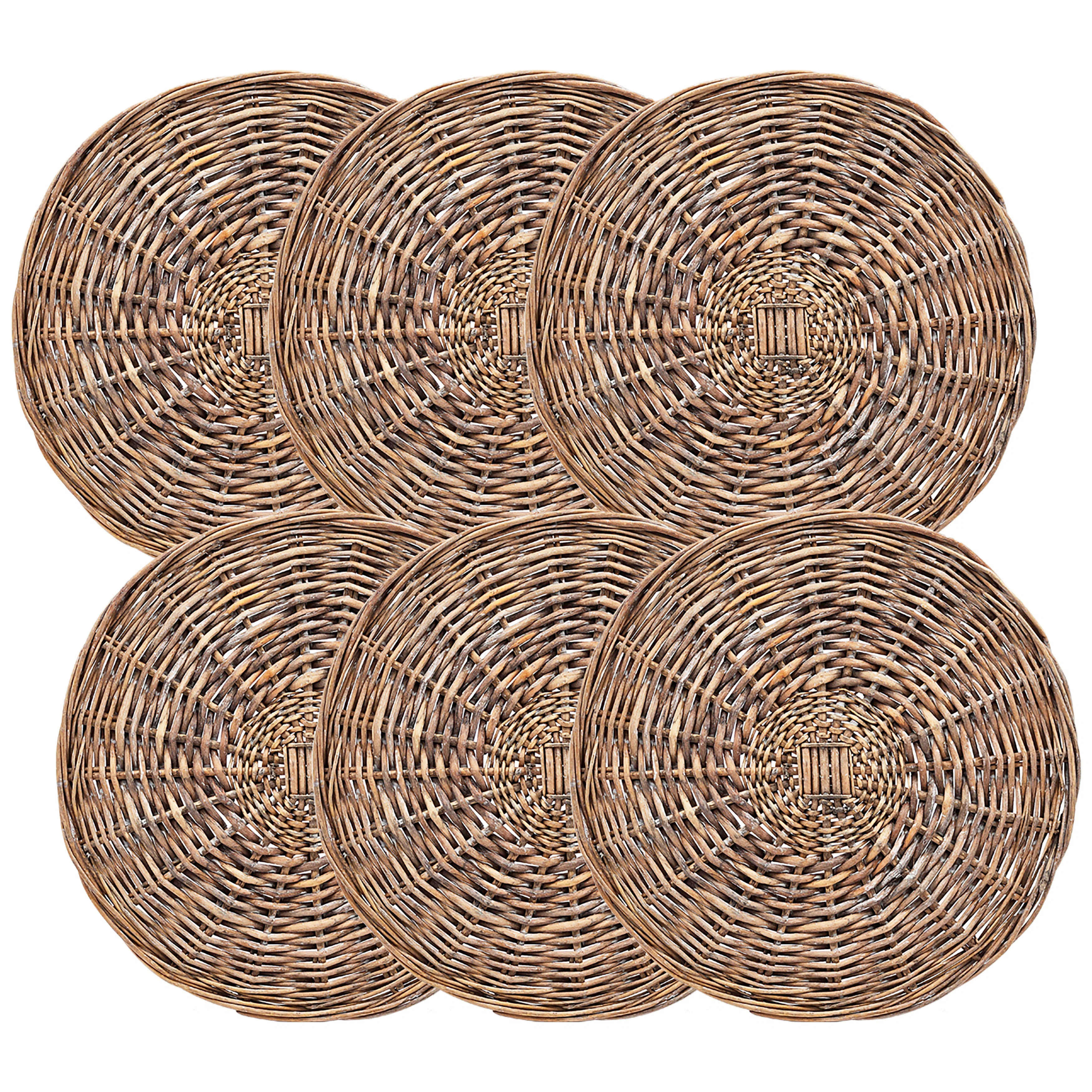 Willow Weave Placemat - Set of 6 - 14" - Brown | Wayfair North America