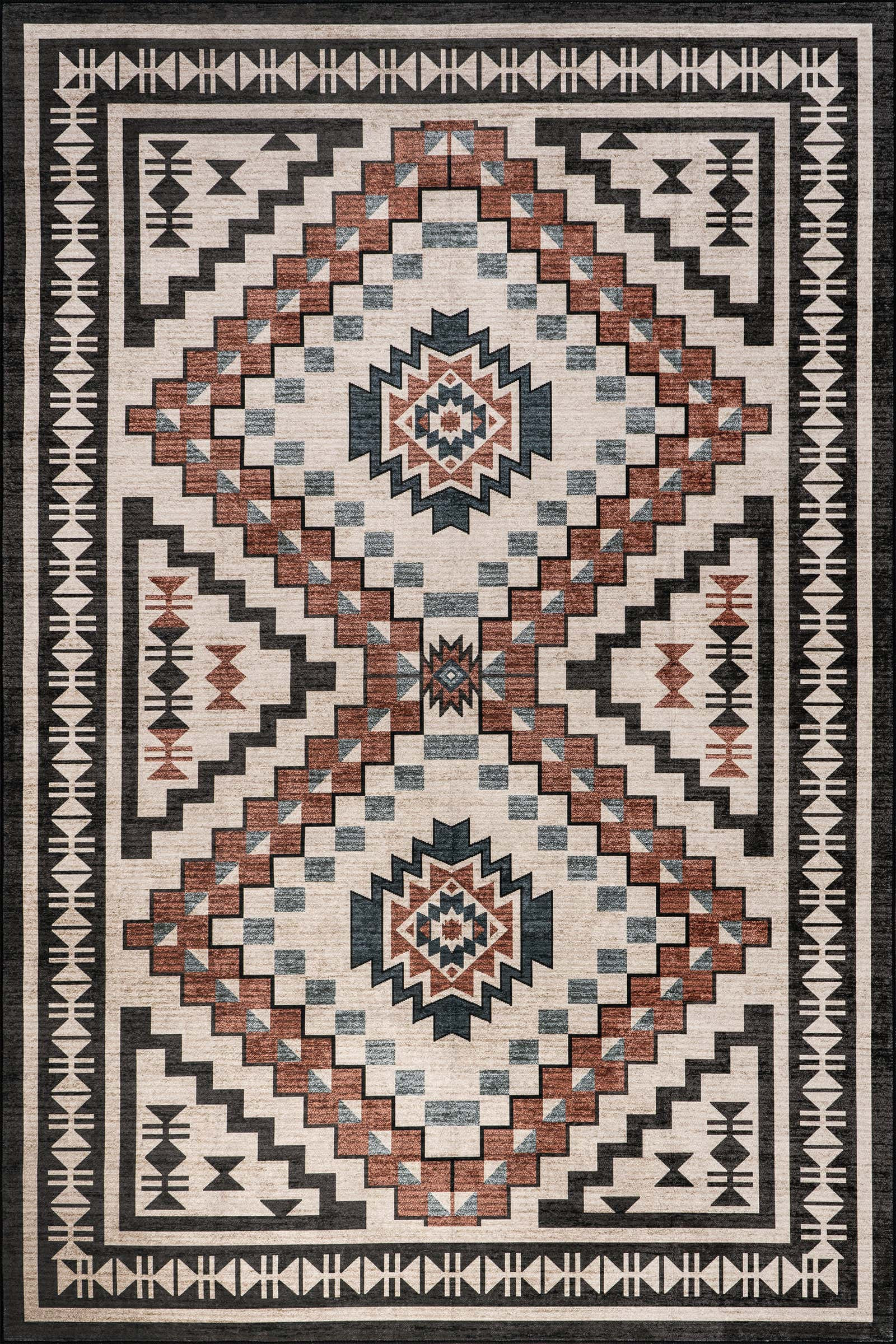 Violeta Timeless Medallion Spill Proof Washable Rug | Beige | Rugs USA