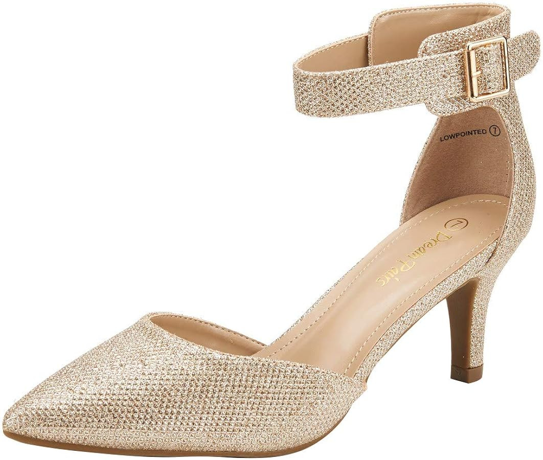 DREAM PAIRS for Women Kitten Heel Low Heel Pointed Toe Pumps Lowpointed | Amazon (US)