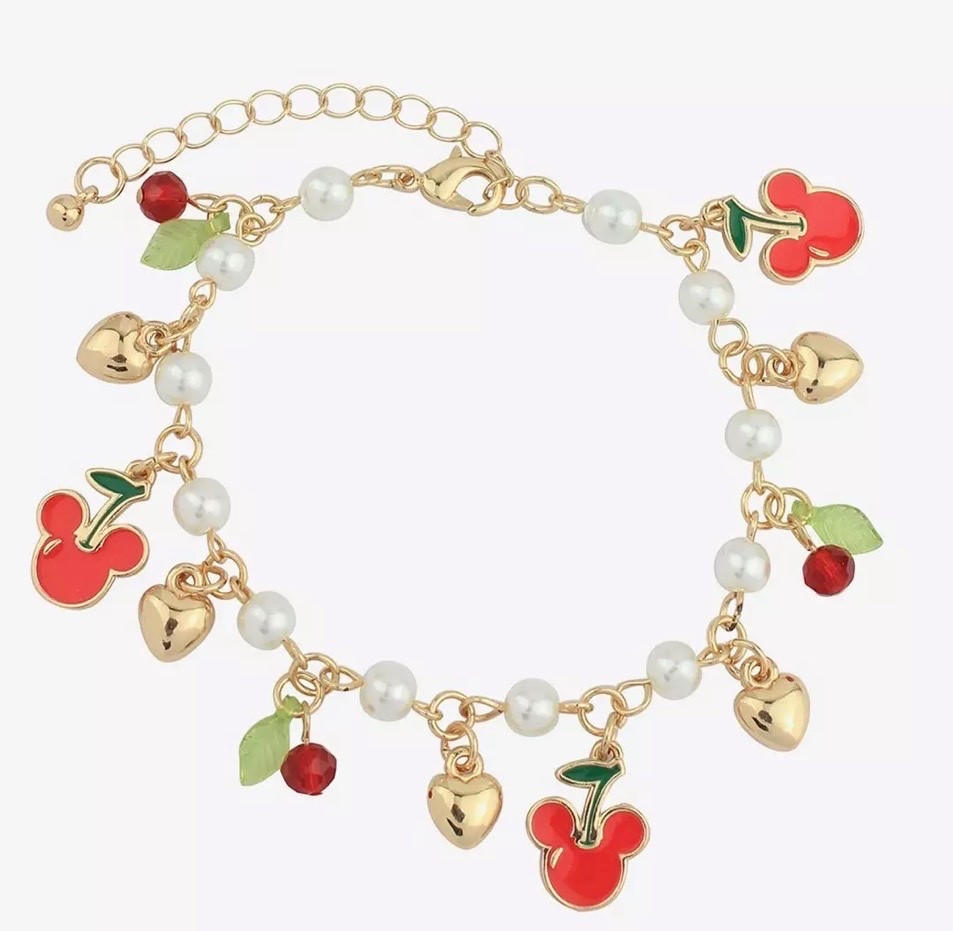 Mickey Mouse cherry bracelet by Her Universe. This gold bracelet has so many cute charms 😍 immediately adds to cart

#LTKdayinmylife #LTKmomlife