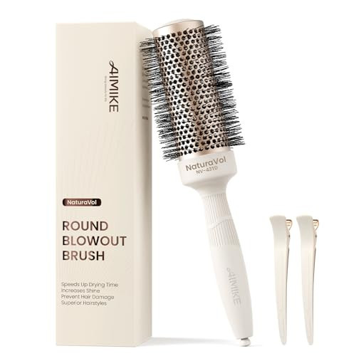 AIMIKE Round Brush for Blow Out, NaturaVol Medium Round Hair Brush for Fine Hair with Nano Thermal Ceramic Tech, for Blow Drying & Styling, Adds Volume & Smoothness (1.7 Inch Barrel, 2.5 Inch Bristle) | Amazon (US)