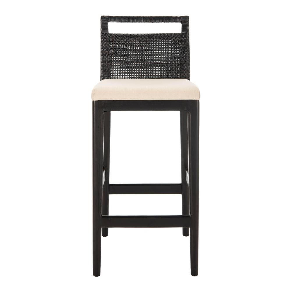 Safavieh Darin 27.75 in. Black Cushioned Bar Stool-SEA4015B - The Home Depot | The Home Depot