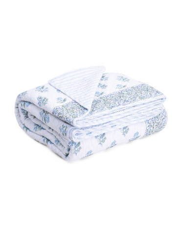 Viola Indian Stamp Slub With Pieced Border Quilt | TJ Maxx