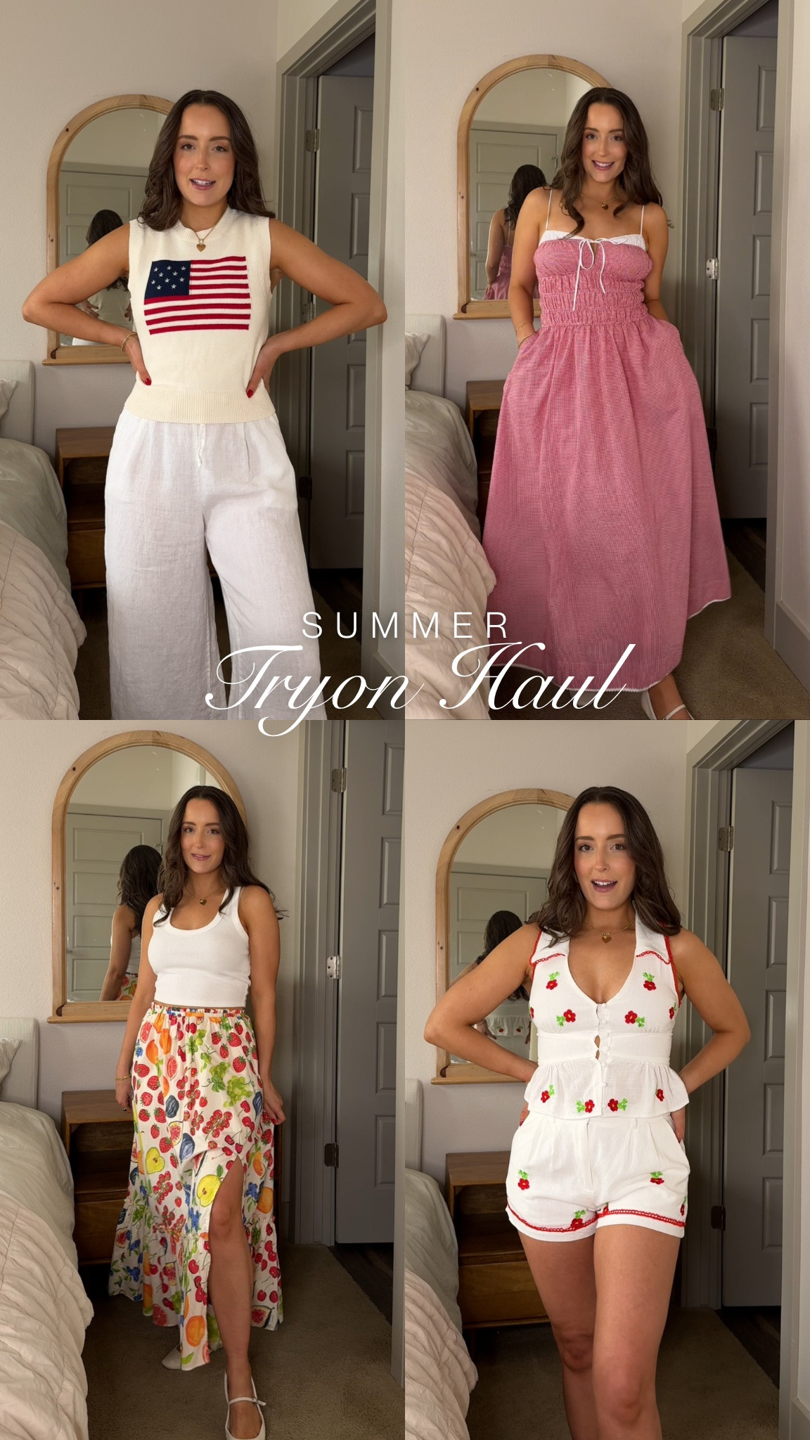 Loving all of these summer pieces 🥰 @Lulus  

- Stylish Liberty Sweater Vest
- Ayah Embroidered Top & Shorts
- Mirabelle Fruit Midi Skirt
- Thomas Red Smocked Dress

#summeroutfits #summerootd #tryonhaul #lulusambassador #lovelulus #cottagecore 

#LTKSeasonal #LTKFindsUnder100 #LTKStyleTip