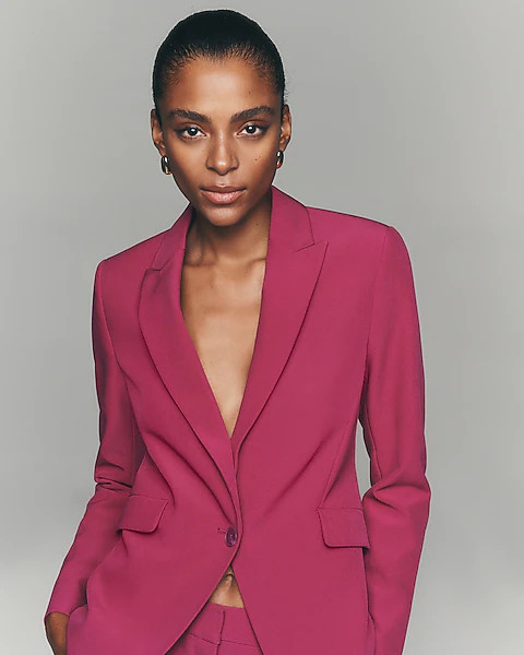 Editor Signature Stretch One Button Blazer | Express