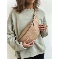 Genuine Leather Fanny Pack, Crossbody Bag, Handwoven, Hip Bum Belt Minimal Travel Waist Pouch | Etsy (US)