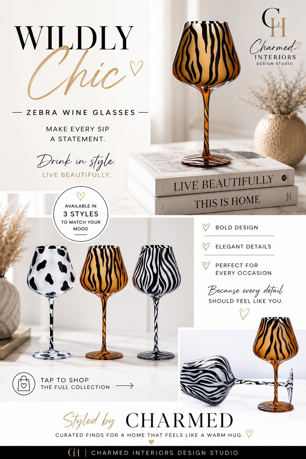 Wildly Chic 🖤🤍

These statement wine glasses instantly elevate your bar cart, open shelving, or tablescape. Whether you’re hosting friends or enjoying a quiet evening at home, they’re the perfect mix of bold and sophisticated.

✨ Available in three stunning animal-inspired designs:
• Zebra
• Cow Print
• Black & White Zebra

Tap to shop my curated find and bring a little designer flair to your home.

#StyledByCharmed #HomeDecor #wineglasses

#LTKHome #LTKU #LTKOver40