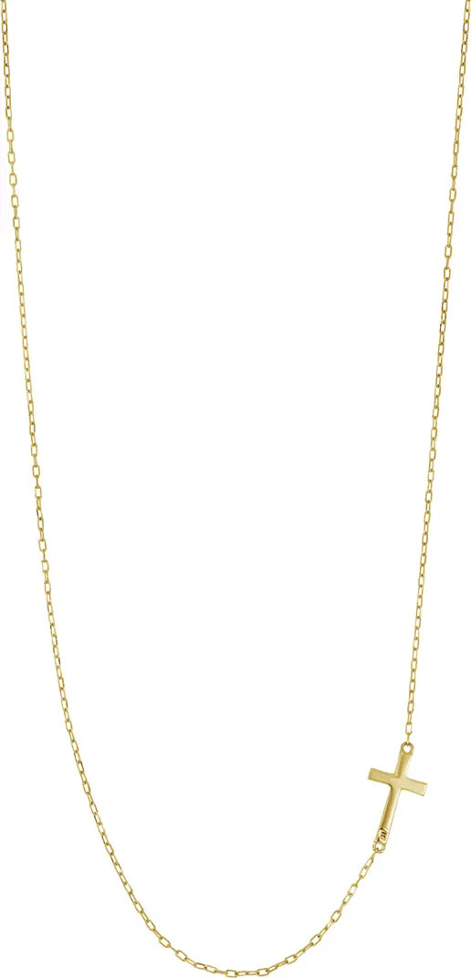 Sideways 14K Gold Cross Pendant Necklace | Nordstrom