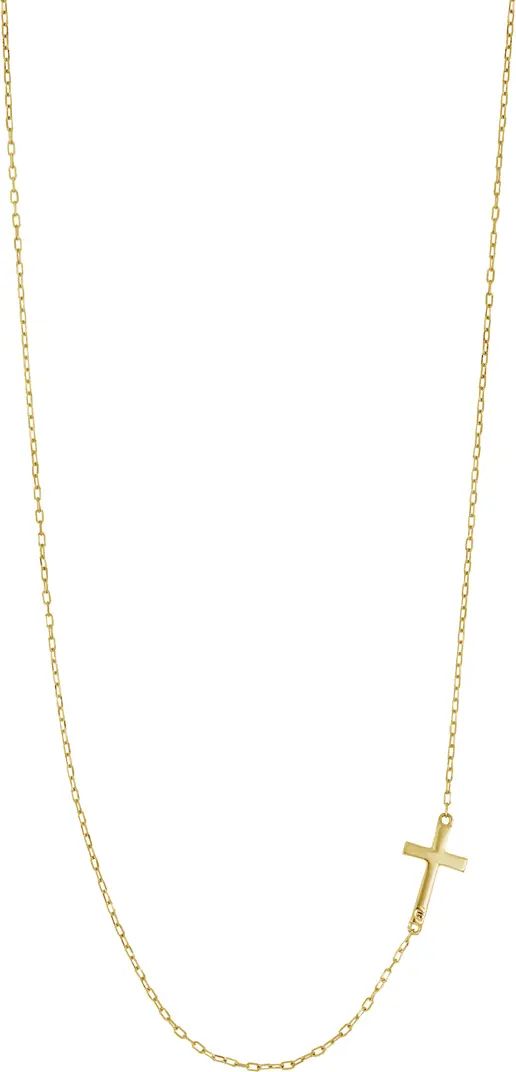 Sideways 14K Gold Cross Pendant Necklace | Nordstrom