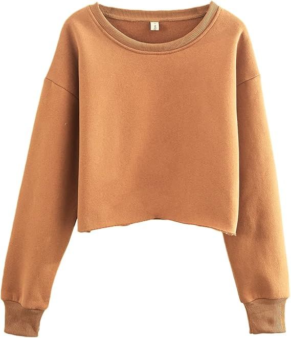 Amazhiyu Women’s Pullover Cropped Hoodie Casual Fleece Crop Top for Fall Winter | Amazon (US)