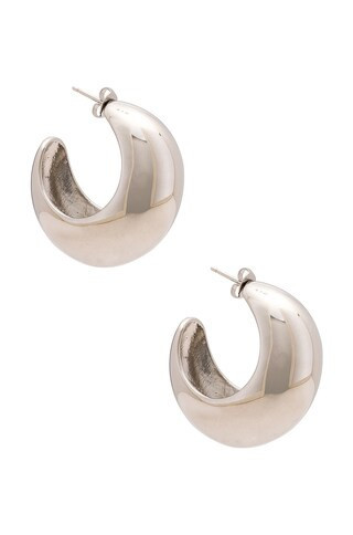 Isabel Marant Large Hoop Earrings in Silver - Metallic Silver. Size all. | FWRD 