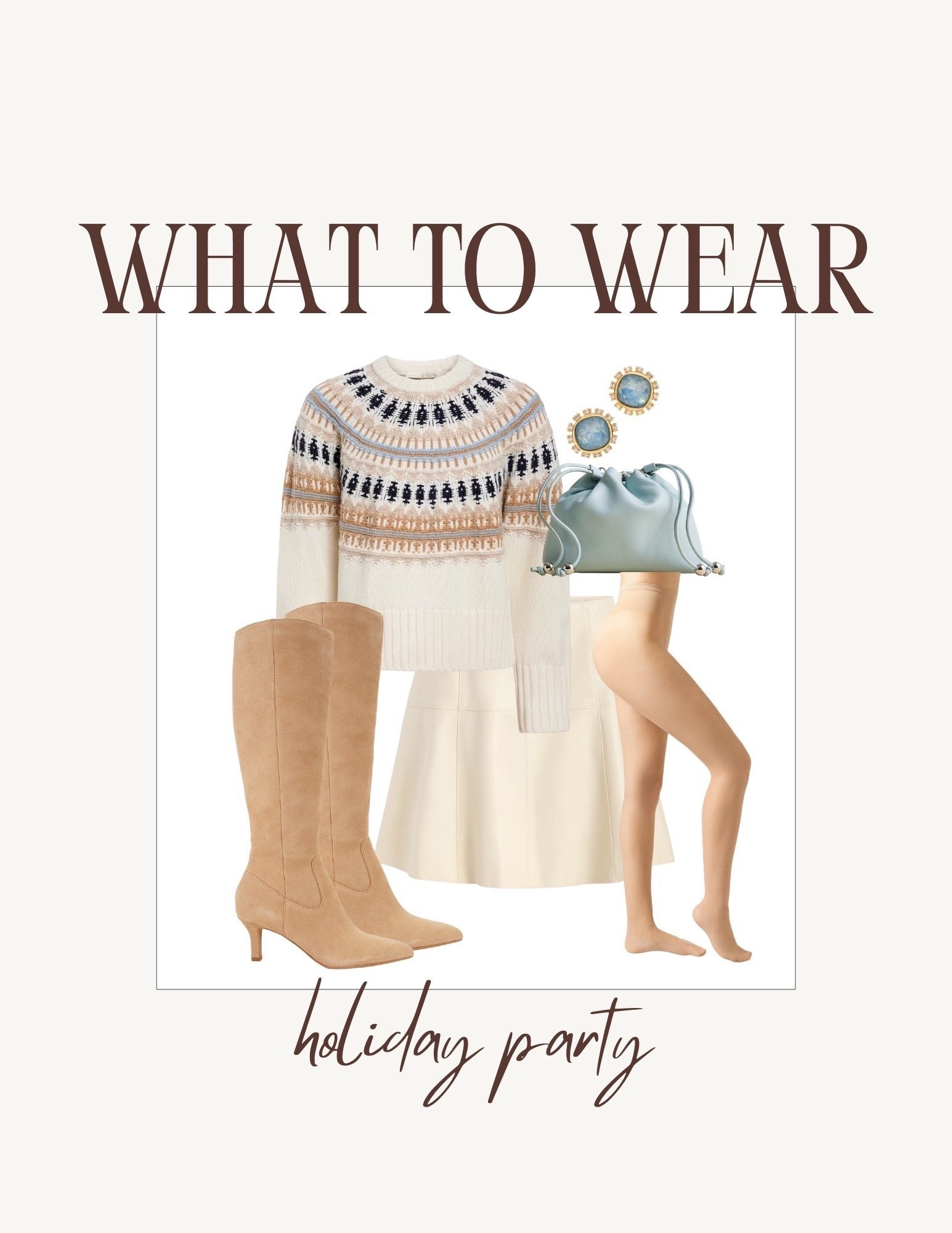 I am loving this neutral look with a pop of blue for a Christmas dinner or New Years look  

#LTKSeasonal #LTKHoliday #LTKGiftGuide