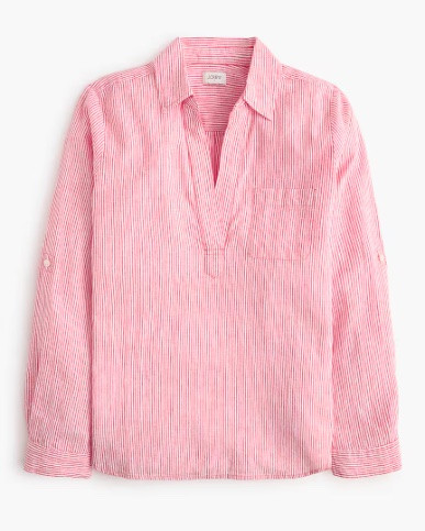 Red and white Striped linen popover shirt and shorts matching set

#LTKSeasonal #LTKSaleAlert