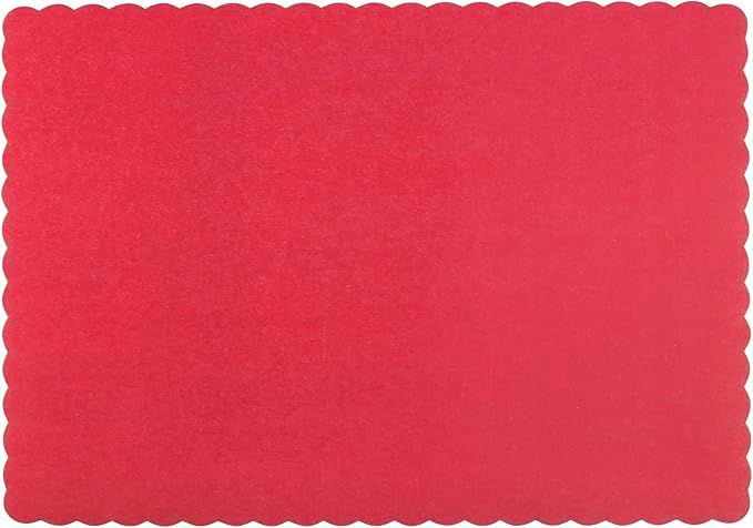 Paper Placemats - Disposable - Scalloped Edge (Red, 50) | Amazon (US)