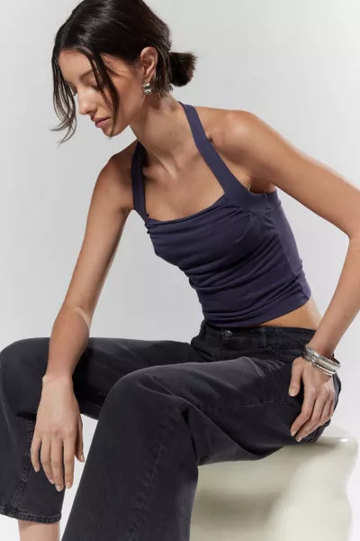 Silence + Noise Raelynn Square-Neck Halter Top | Urban Outfitters (US and RoW)