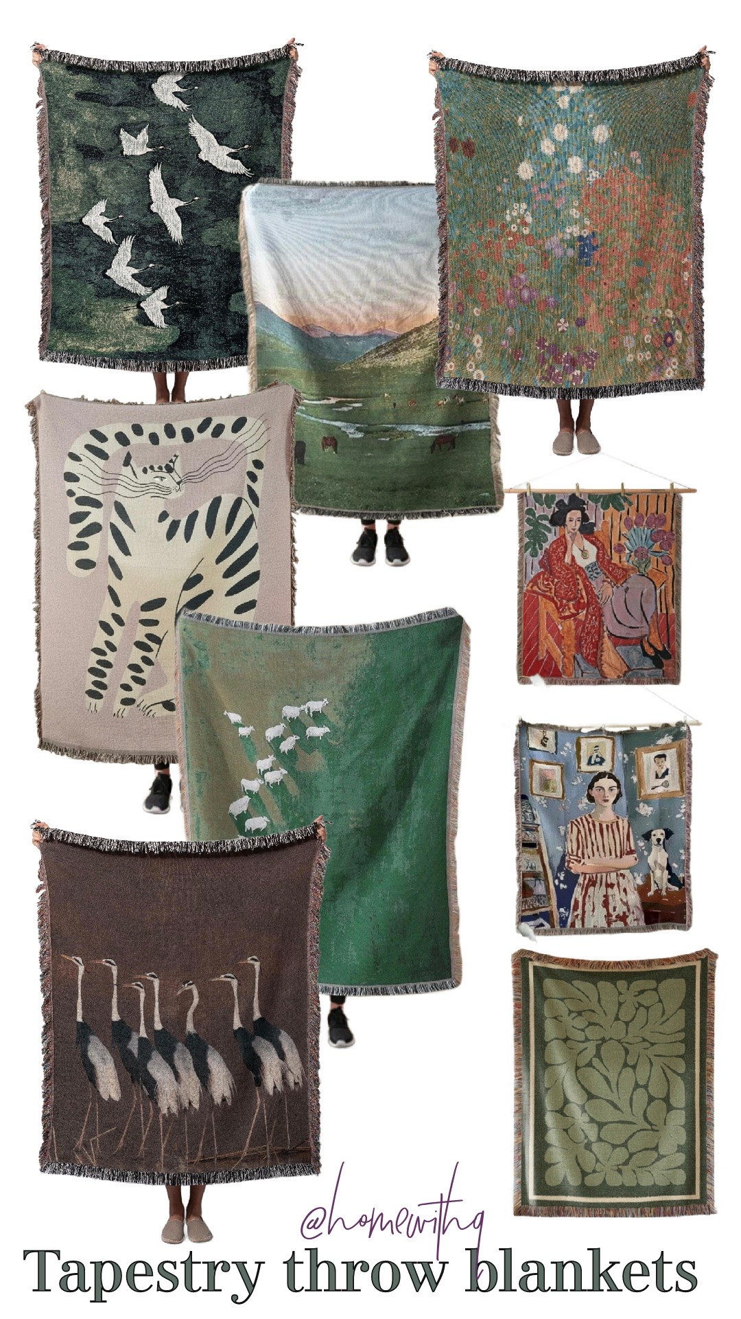 A cute and interesting way to dress up a wall!

If hanging the tapestry isn’t your thing, drape it over a stair railing or arm chair! Either way, it’s sure to add some “cozy”!