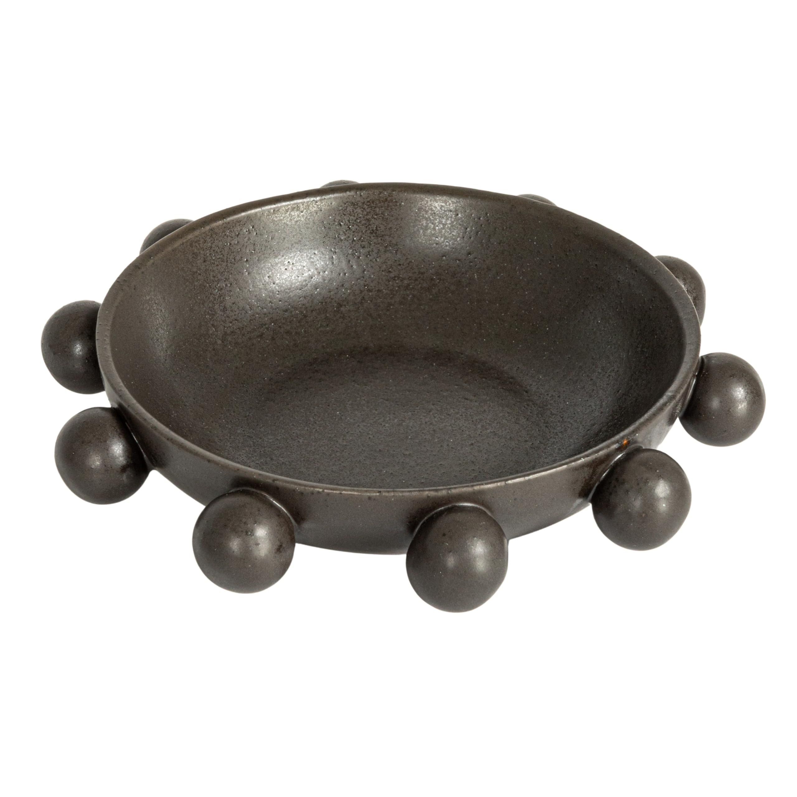 Bloomingville 9.75 Inches Stoneware Bowl with Orbs and Reactive Glaze, Black | Amazon (US)
