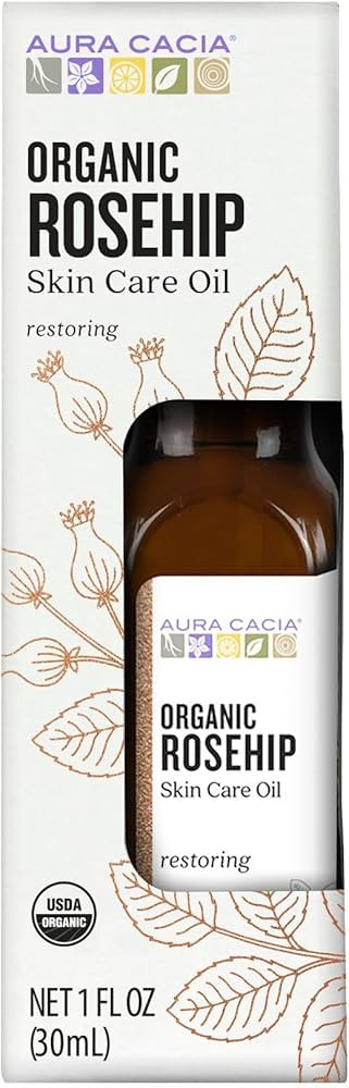 Aura Cacia Organic Rosehip Skin Care Oil | GC/MS Tested for Purity | 30ml (1 fl. oz.) in Box | Amazon (US)
