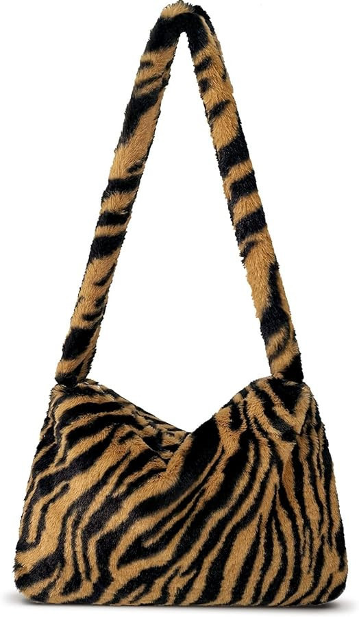 Fuzzy Tote Bag Y2K Fluffy Shoulder Bag Women Furry Purse Large Cute Plush Bag Ladies Faux Fur Bag... | Amazon (US)